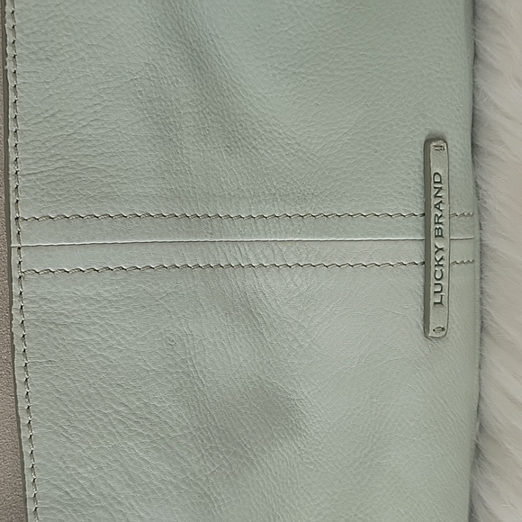 Lucky Brand Lyia leather crossbody bag in seagrass color NEW - Picture 9 of 15